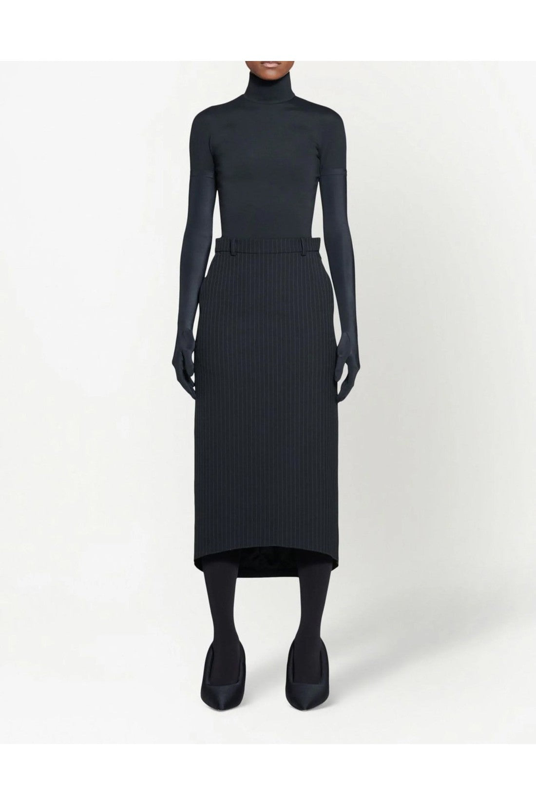 Balenciaga-OUTLET-SALE-Hourglass Pinstripe Pencil Skirt-ARCHIVIST