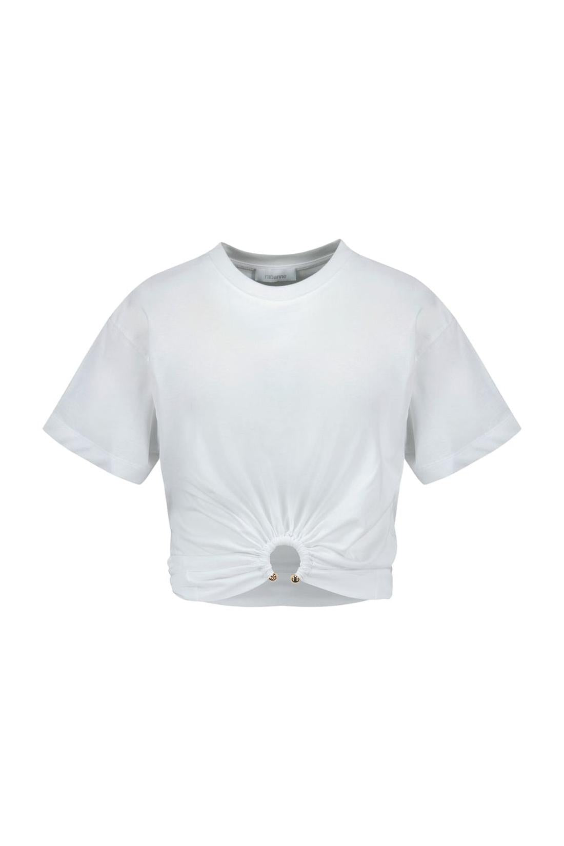 T-Shirt Top - Rabanne - Baumwolle - Elfenbeinfarben