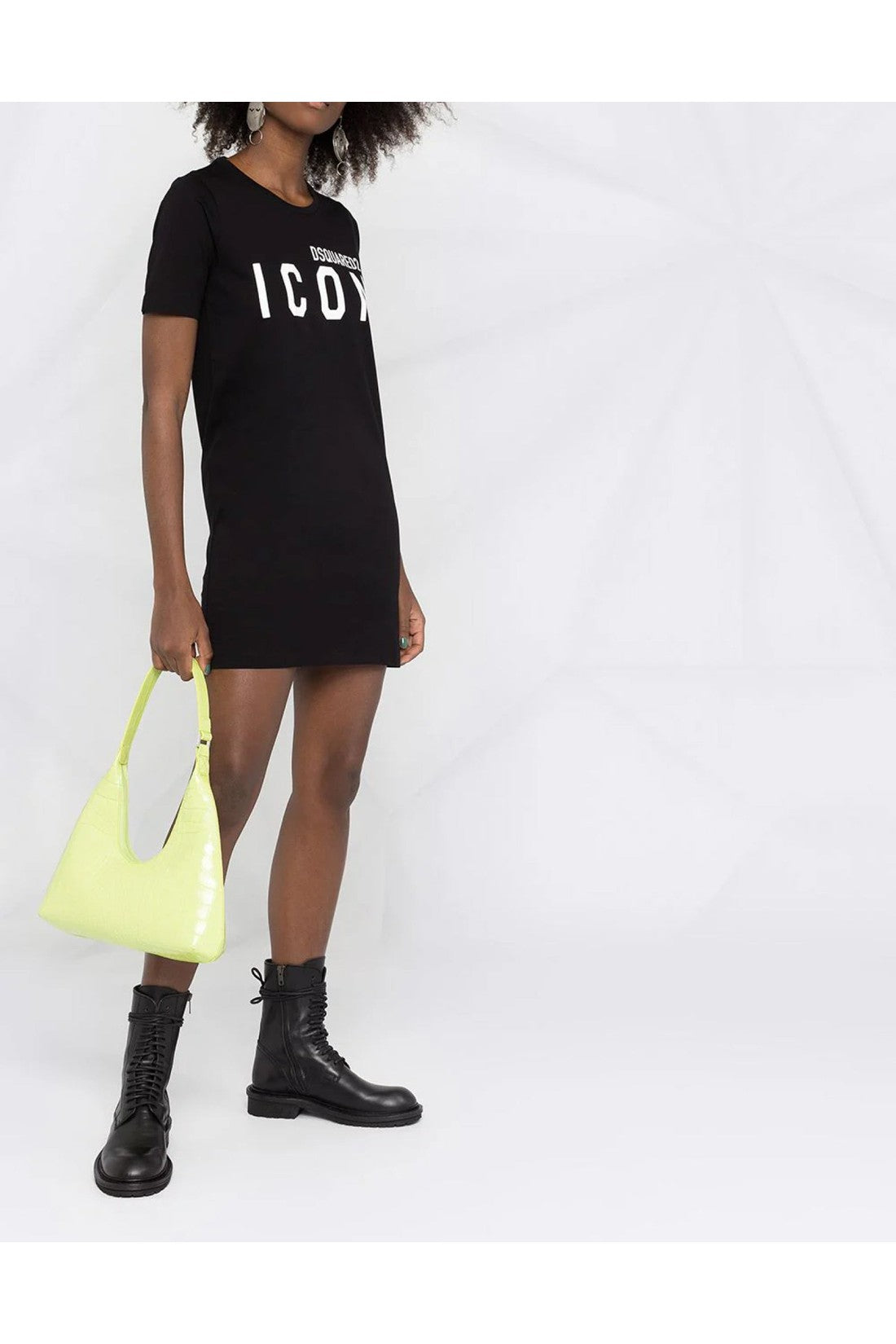 Dsquared2-OUTLET-SALE-ICON Print Logo Renny T-Shirt Dress-ARCHIVIST