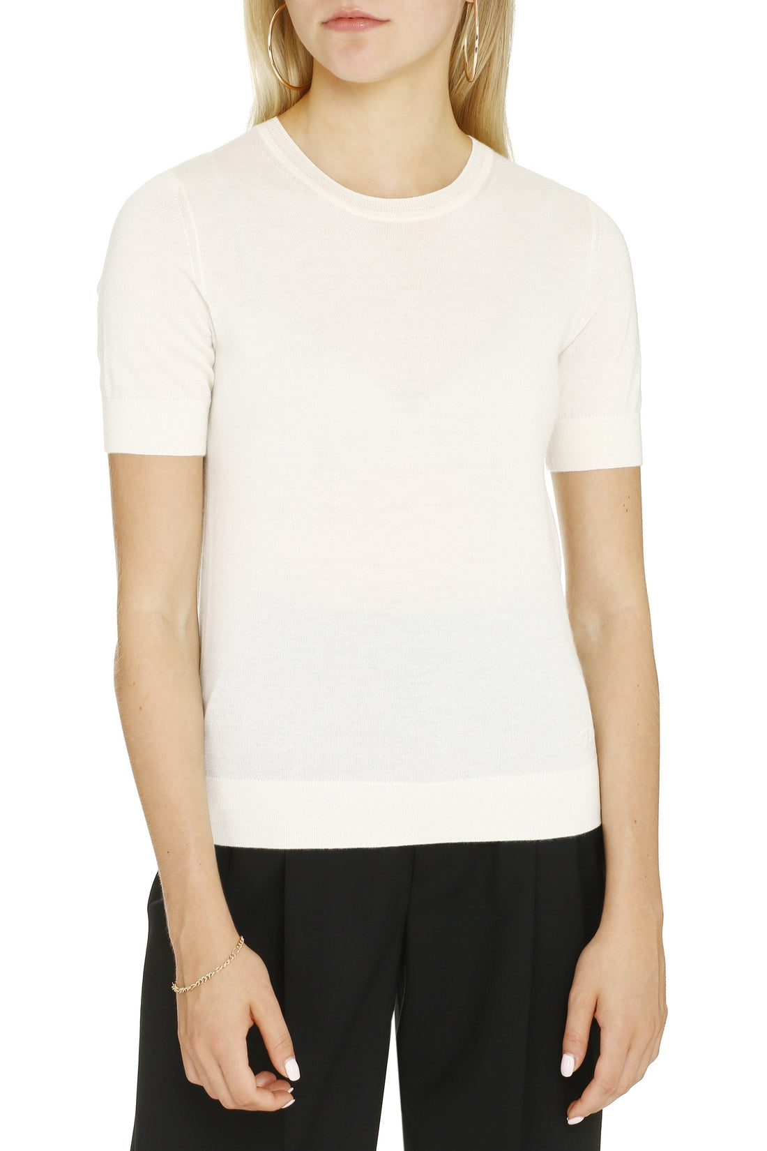 Tory Burch-OUTLET-SALE-Iberia short sleeve sweater-ARCHIVIST