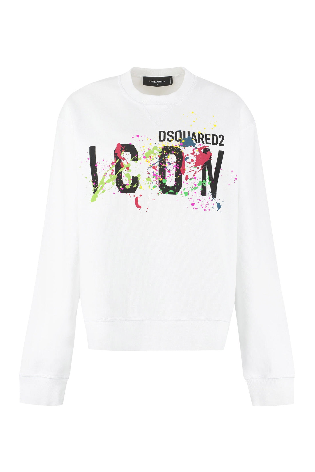 Dsquared2-OUTLET-SALE-Icon Splatter print cotton sweatshirt-ARCHIVIST