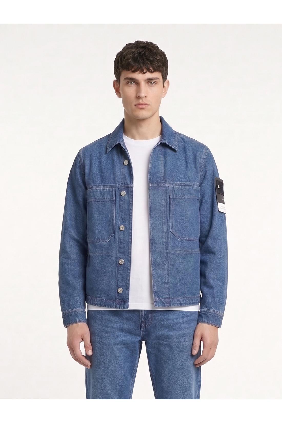 Stone Island-OUTLET-SALE-Indigo Denim jacket-ARCHIVIST