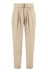 Pinko-OUTLET-SALE-Ingaggio high-rise cotton trousers-ARCHIVIST
