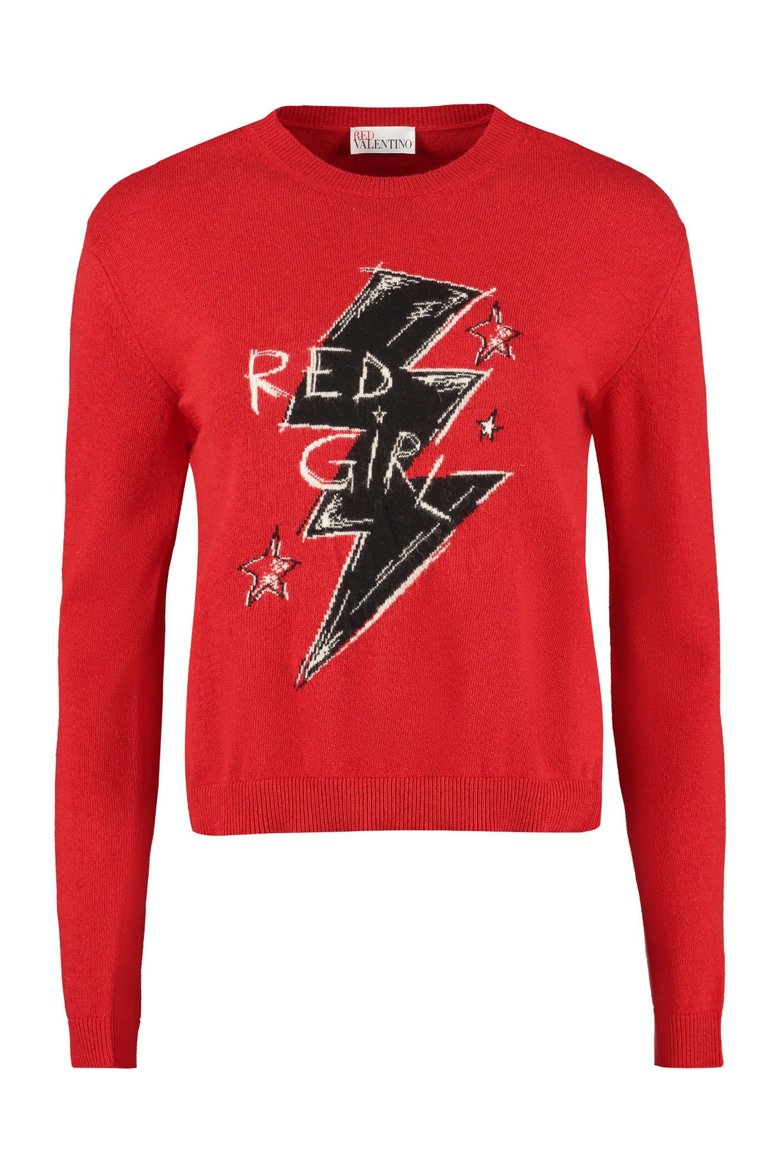 RED VALENTINO-OUTLET-SALE-Intarsia crew-neck sweater-ARCHIVIST