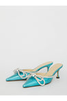 MACH&MACH-OUTLET-SALE-Iridescent green leather sandals-ARCHIVIST