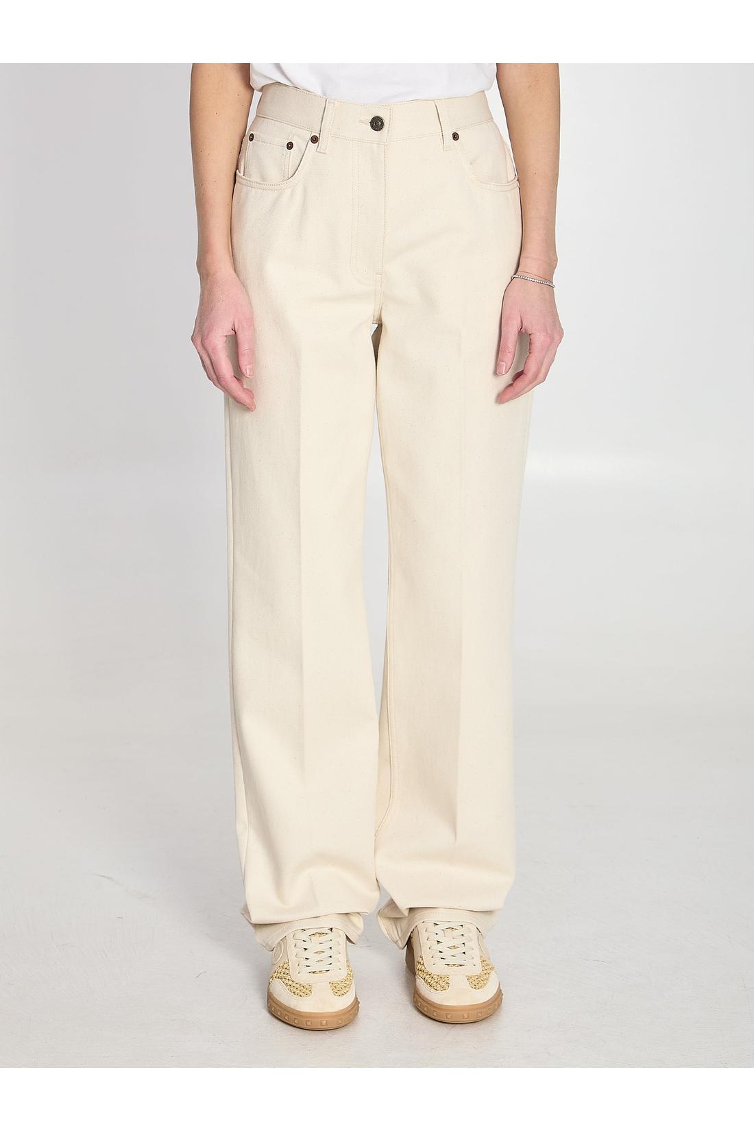 Valentino Garavani-OUTLET-SALE-Ivory jeans-ARCHIVIST