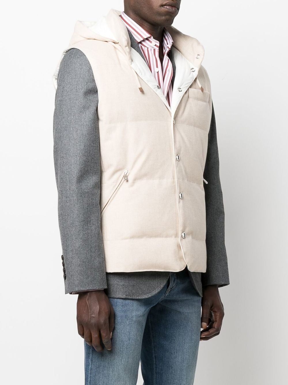 BRUNELLO CUCINELLI-OUTLET-SALE-Jacket Weiss-ARCHIVIST