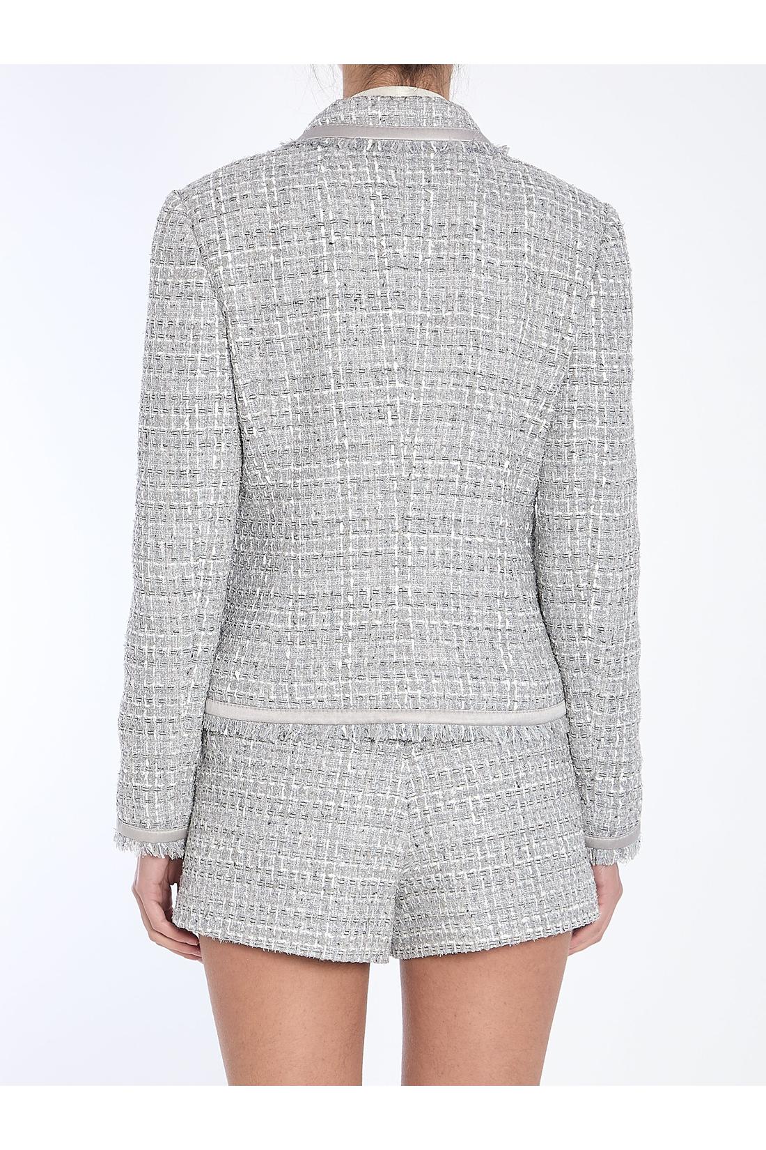 Dolce & Gabbana-OUTLET-SALE-Jacket in grey lamé bouclé-ARCHIVIST
