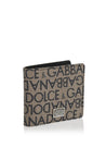 Dolce & Gabbana-OUTLET-SALE-Jacquard Logo Plaque Bifold Wallet-ARCHIVIST