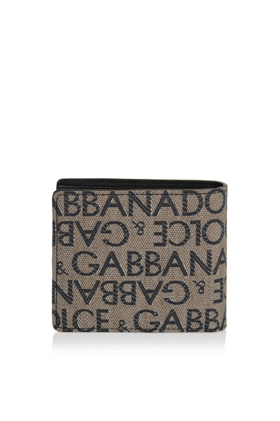 Dolce & Gabbana-OUTLET-SALE-Jacquard Logo Plaque Bifold Wallet-ARCHIVIST