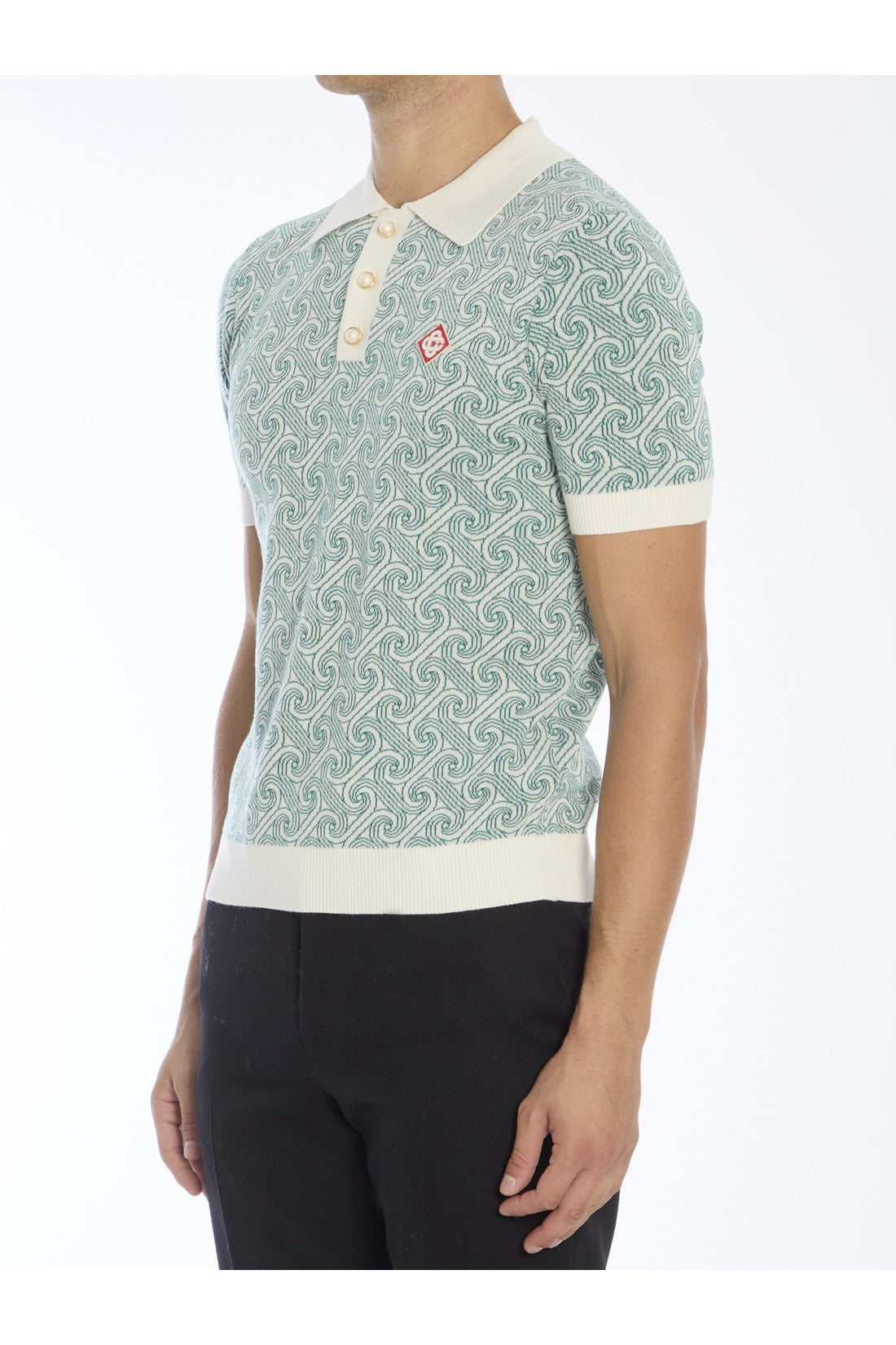 CASABLANCA-OUTLET-SALE-Jacquard Monogram polo-ARCHIVIST