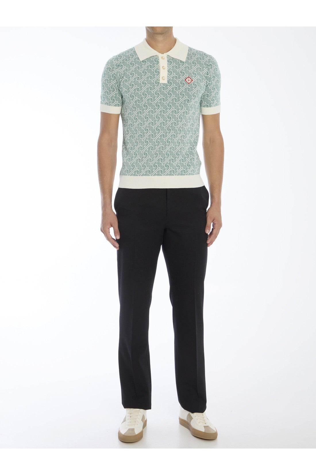 CASABLANCA-OUTLET-SALE-Jacquard Monogram polo-ARCHIVIST