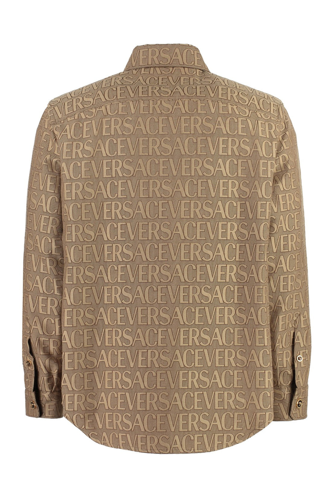 Versace-OUTLET-SALE-Jacquard fabric overshirt with logo-ARCHIVIST