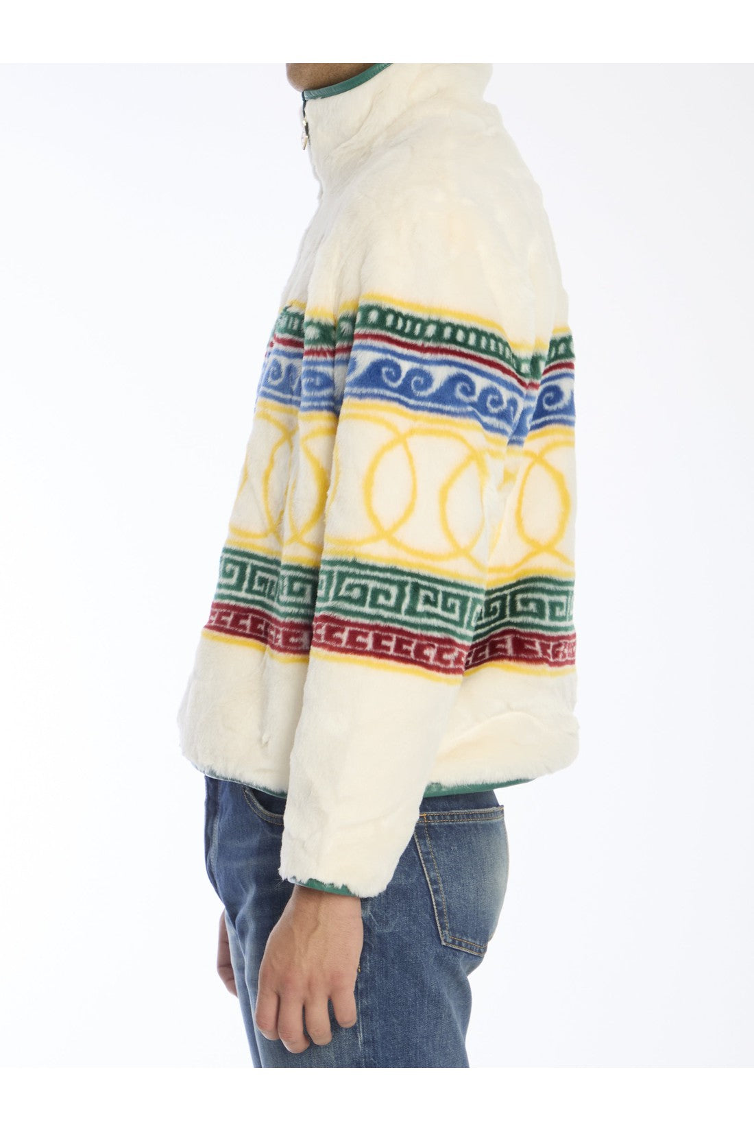 CASABLANCA-OUTLET-SALE-Jacquard faux fur pullover-ARCHIVIST