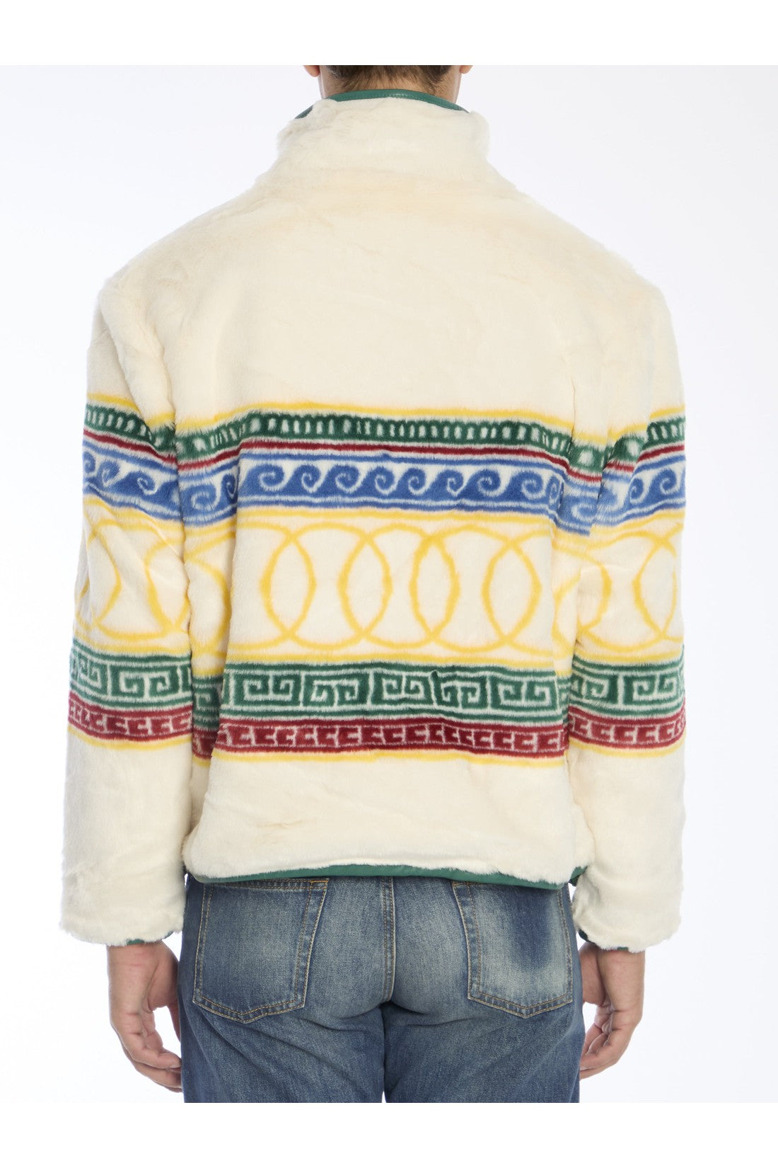 CASABLANCA-OUTLET-SALE-Jacquard faux fur pullover-ARCHIVIST