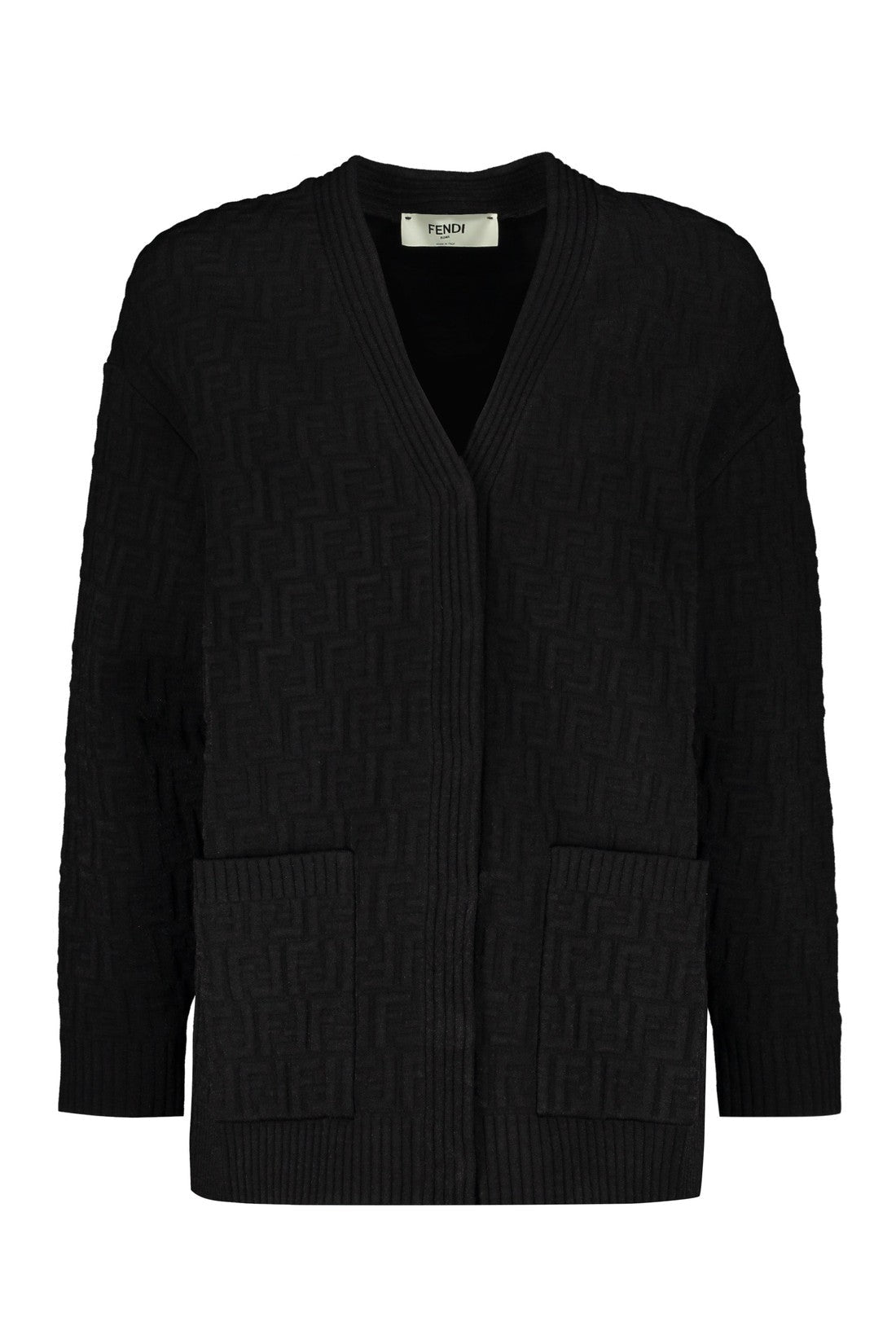 Fendi-OUTLET-SALE-Jacquard knit cardigan-ARCHIVIST