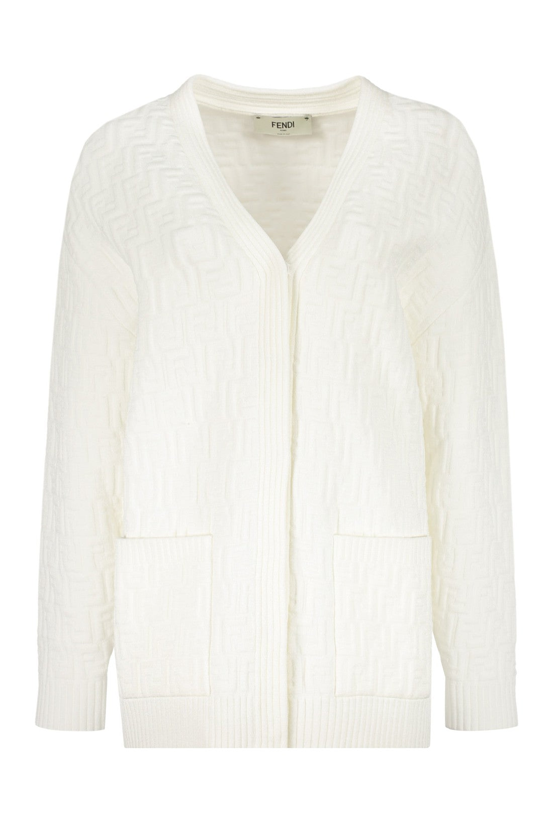 Fendi-OUTLET-SALE-Jacquard knit cardigan-ARCHIVIST