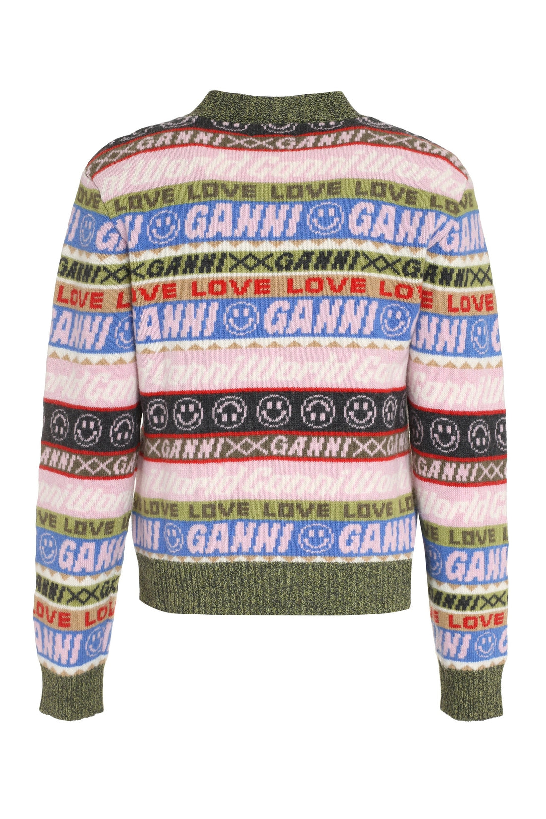 GANNI-OUTLET-SALE-Jacquard knit cardigan-ARCHIVIST