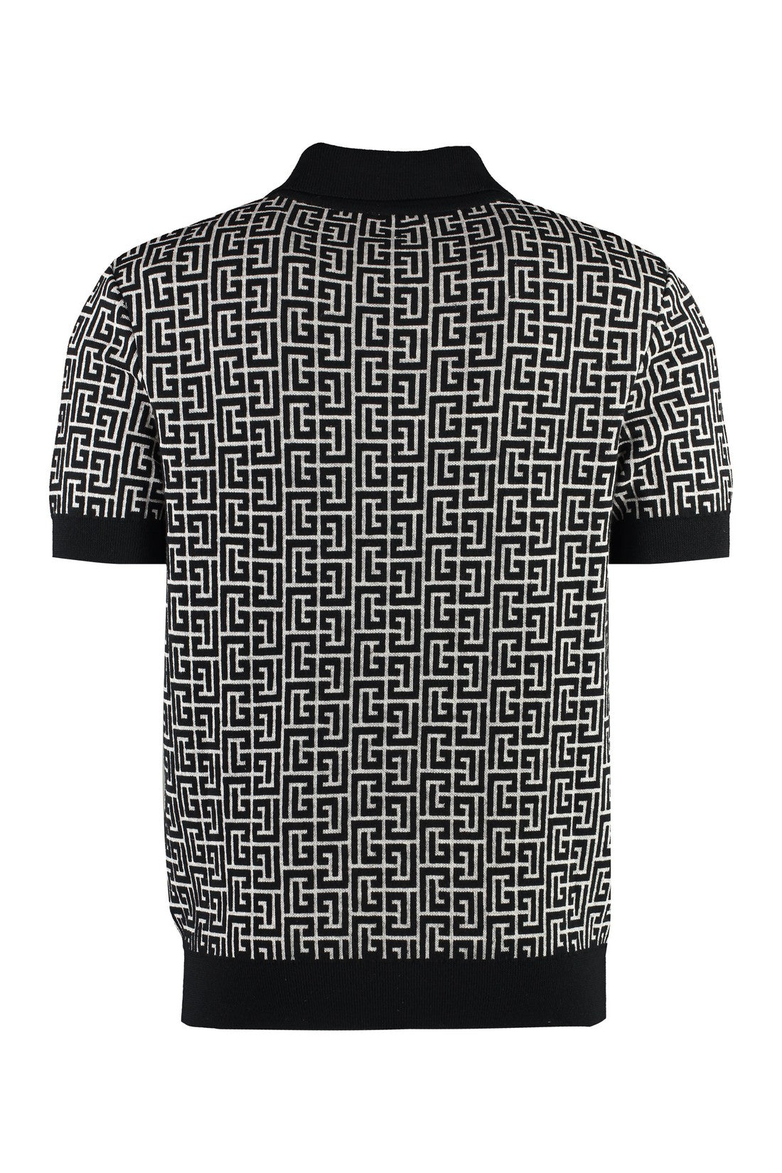 Balmain-OUTLET-SALE-Jacquard knit polo shirt-ARCHIVIST