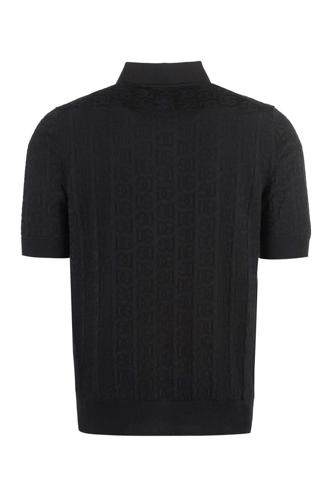 Dolce & Gabbana-OUTLET-SALE-Jacquard knit polo shirt-ARCHIVIST