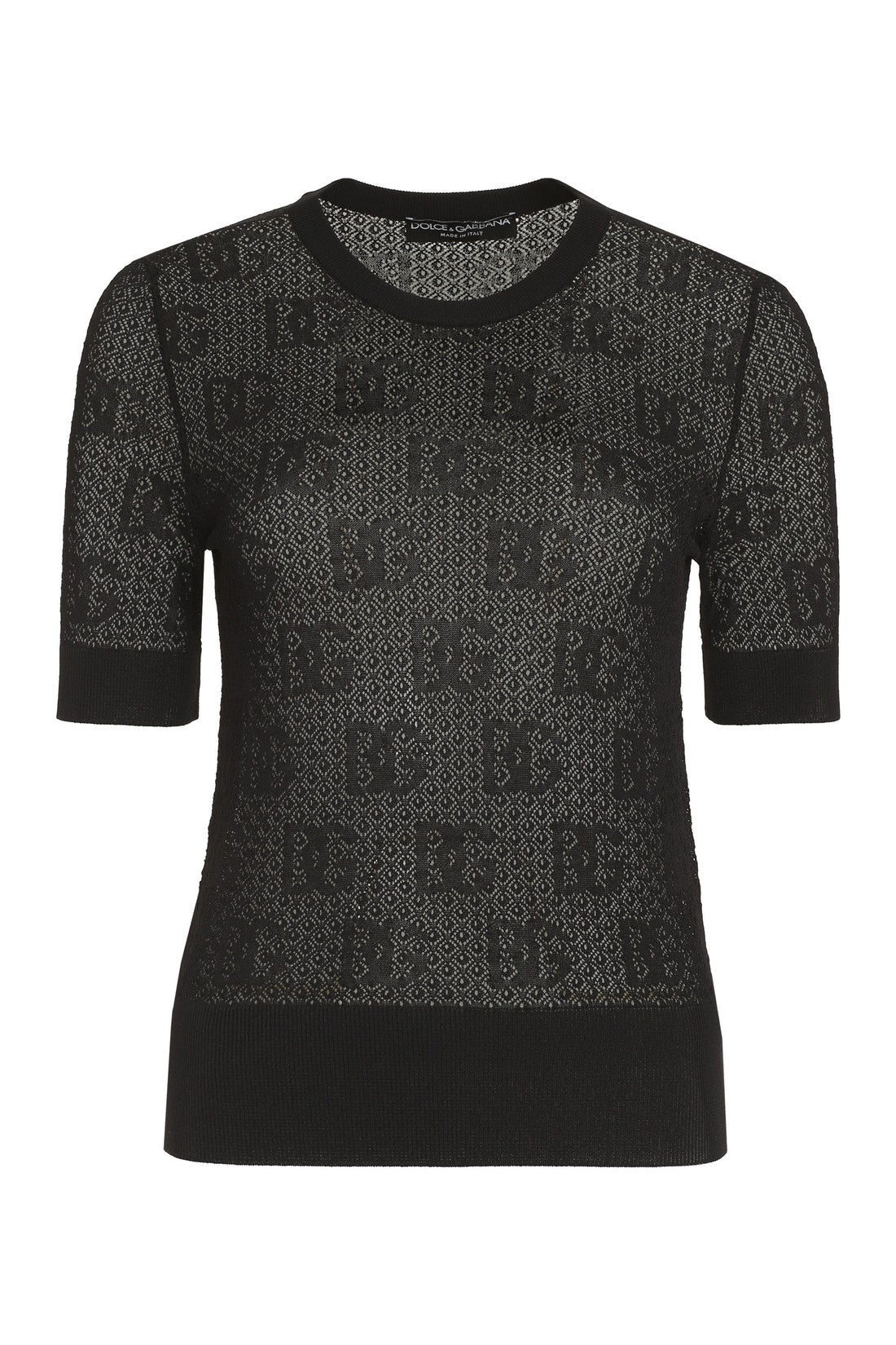 Dolce & Gabbana-OUTLET-SALE-Jacquard knit t-shirt-ARCHIVIST