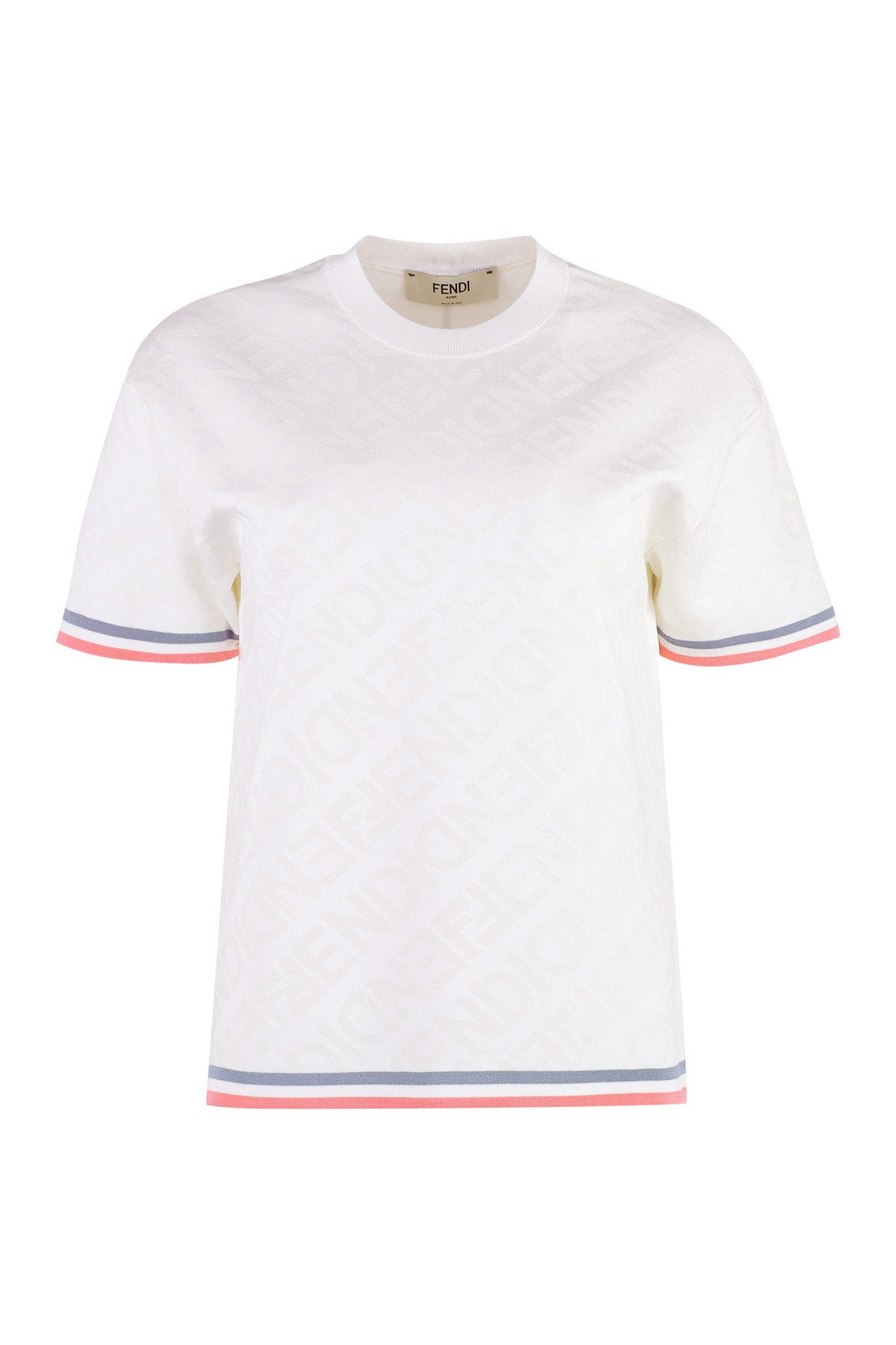 Fendi-OUTLET-SALE-Jacquard knit t-shirt-ARCHIVIST