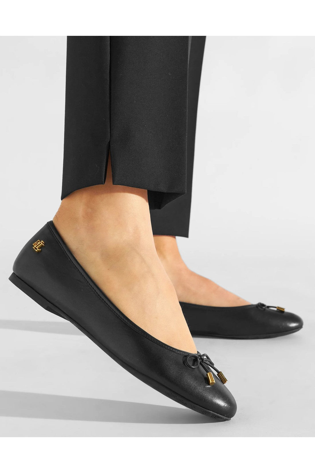 Ralph Lauren-OUTLET-SALE-Jayna Leather Flats Ballerinas-ARCHIVIST