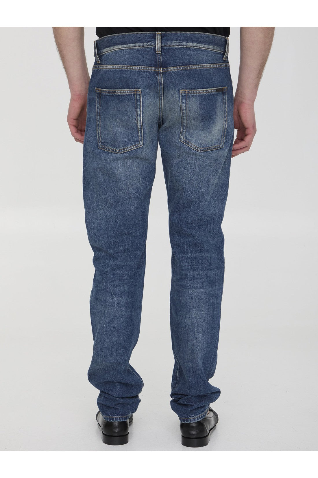 SAINT LAURENT-OUTLET-SALE-Jeans in Deauville blue denim-ARCHIVIST