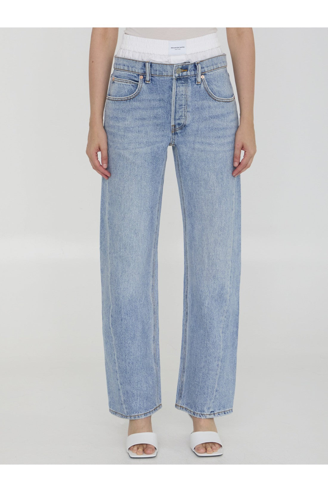 Alexander Wang-OUTLET-SALE-Jeans with pre-styled boxer-ARCHIVIST