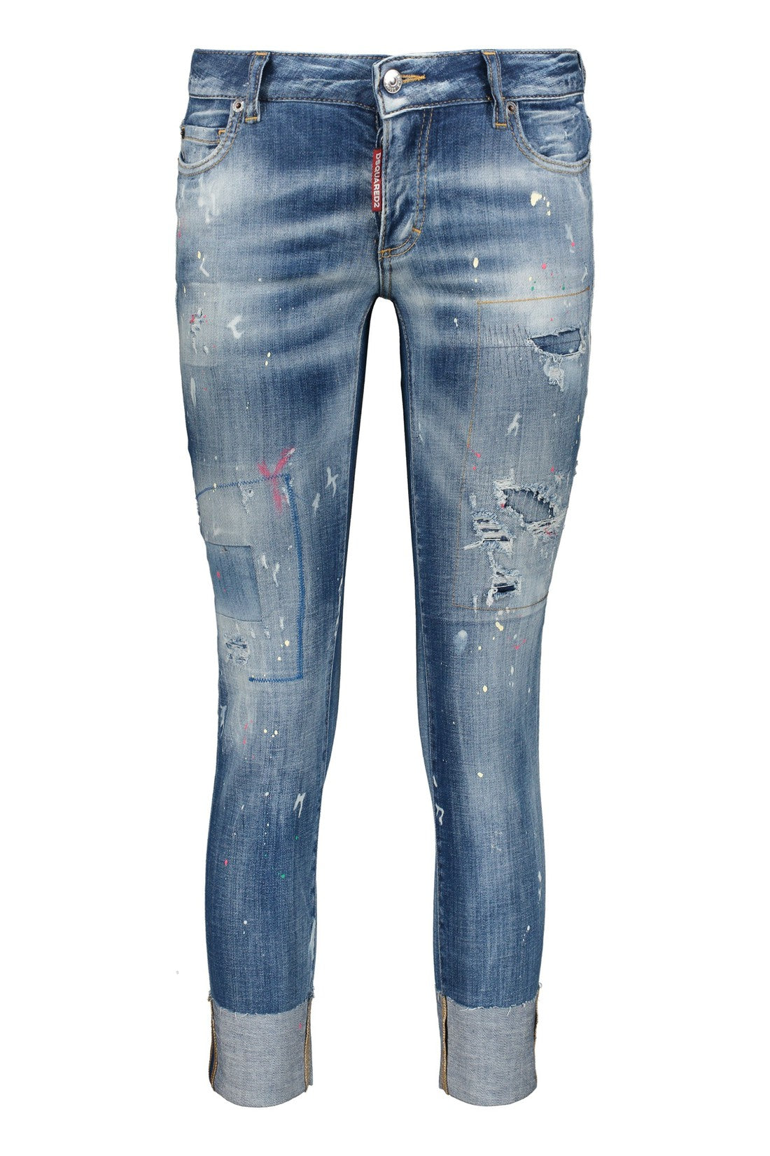 Dsquared2-OUTLET-SALE-Jennifer bleached slim-fit jeans-ARCHIVIST