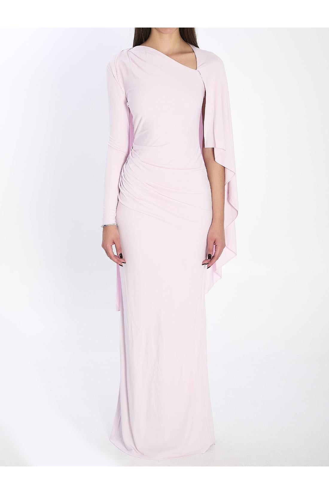 Self Portrait-OUTLET-SALE-Jersey drape midi dress-ARCHIVIST