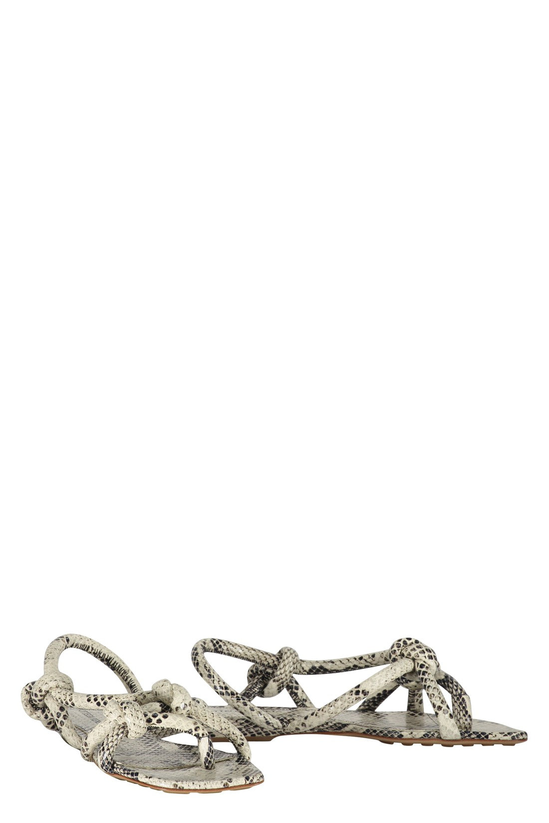 Bottega Veneta-OUTLET-SALE-Jimbo Snakeskin print leather sandals-ARCHIVIST