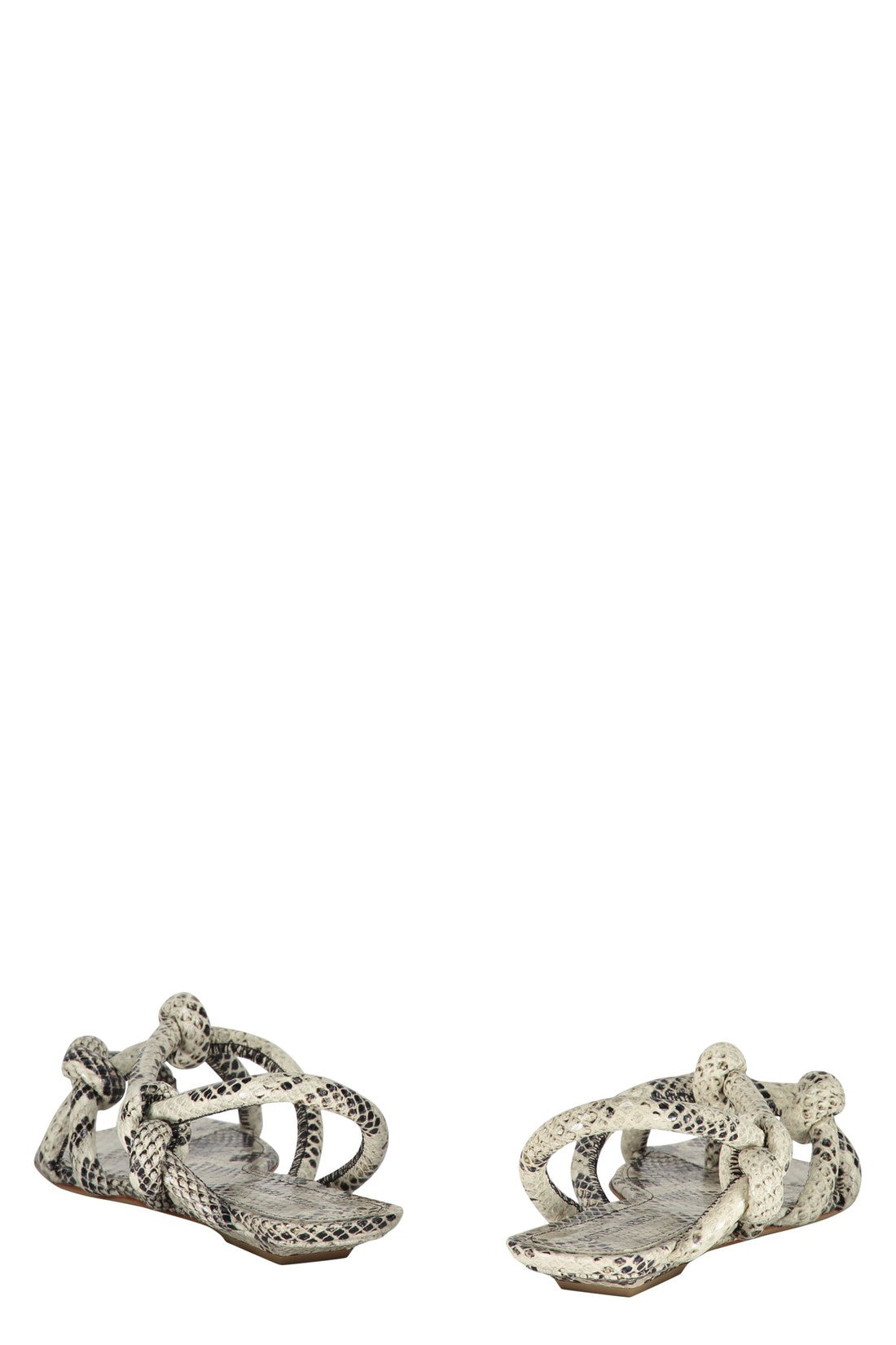 Bottega Veneta-OUTLET-SALE-Jimbo Snakeskin print leather sandals-ARCHIVIST