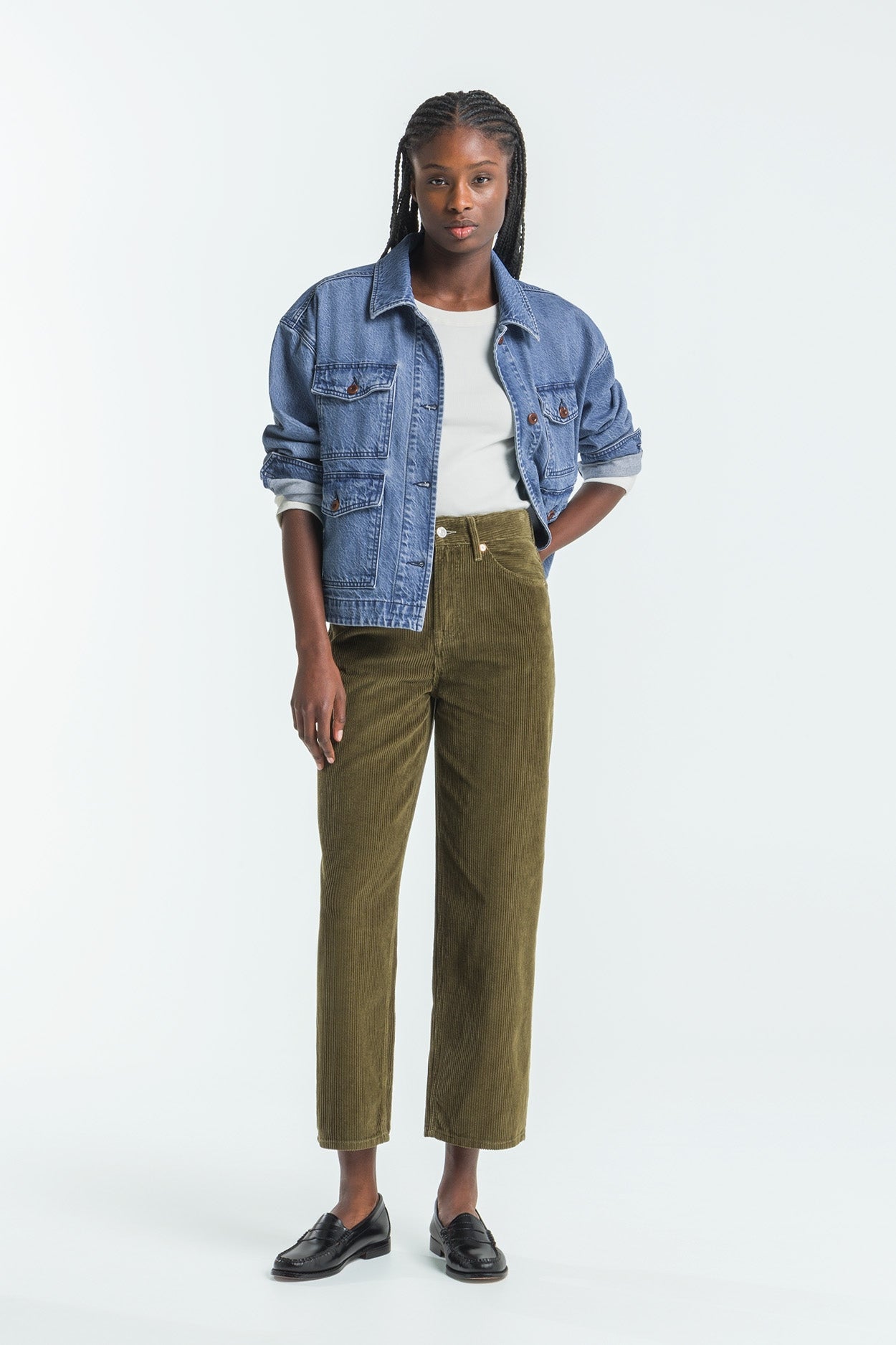 Kings Of Indigo-LIORA CORD | BURNT OLIVE-Jeans-Black-Deal-Outlet-by-ARCHIVIST