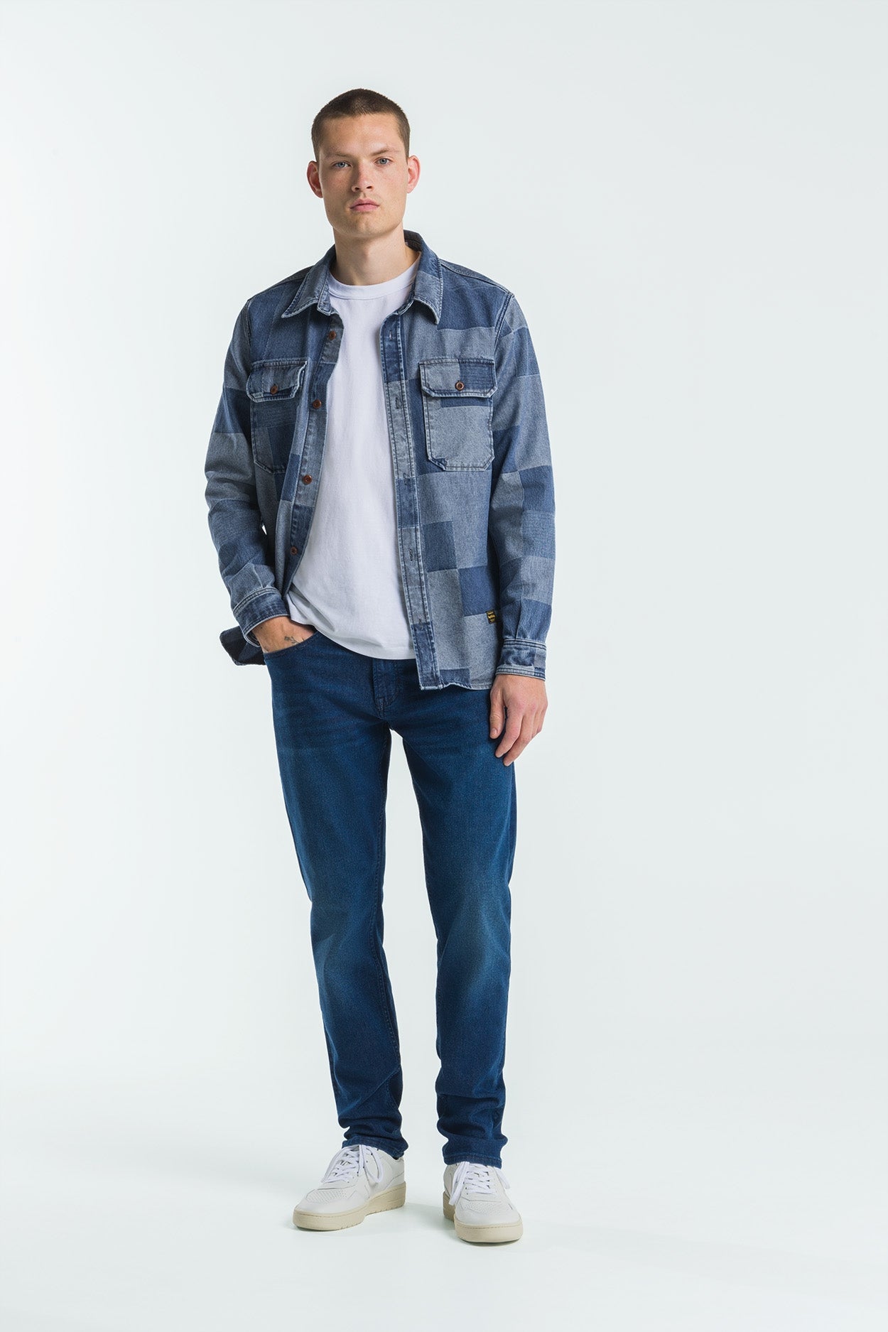 Kings Of Indigo-KOGYOKU | JACQUARD DENIM-Hemden & Blusen, Jacken & Mäntel-Black-Deal-Outlet-by-ARCHIVIST