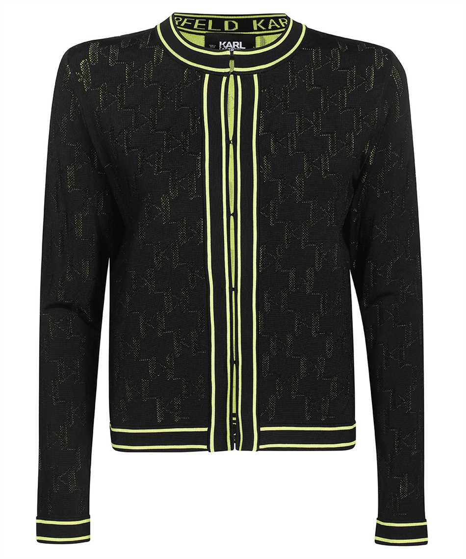Cardigan with decorative inserts-Karl Lagerfeld-OUTLET-SALE-L-ARCHIVIST