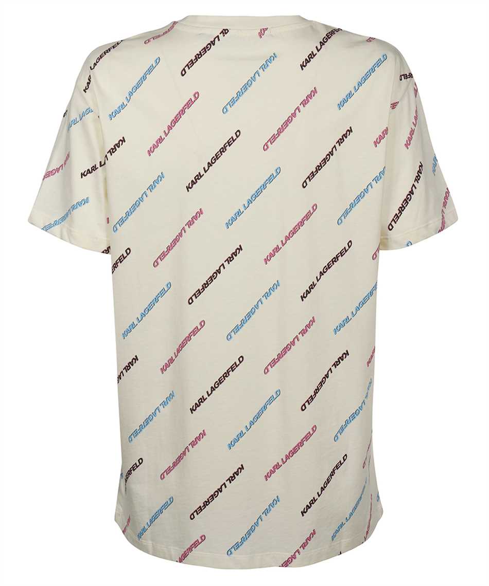 Cotton T-shirt with all over logo-Karl Lagerfeld-OUTLET-SALE-ARCHIVIST