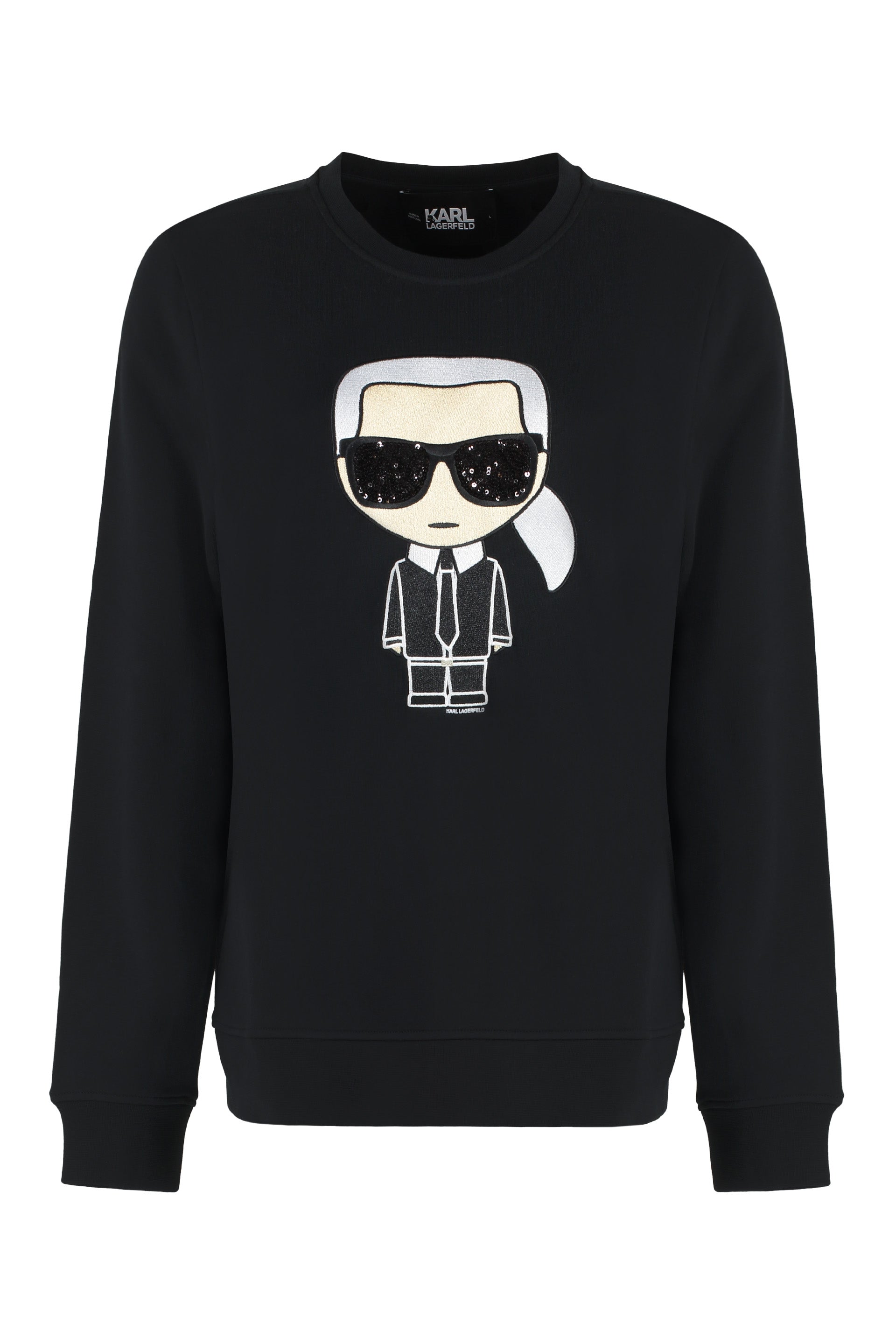 Karl Lagerfeld-OUTLET-SALE-Cotton crew-neck sweatshirt-ARCHIVIST