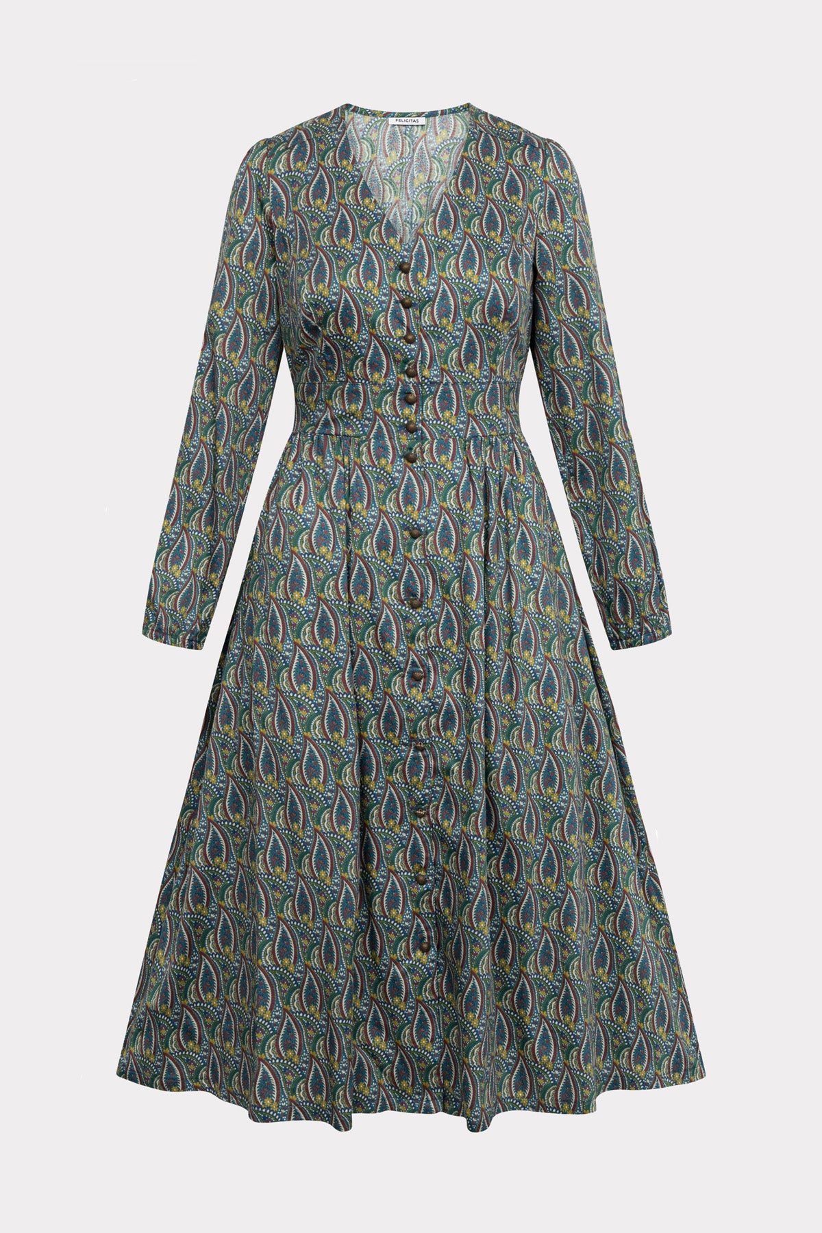 Damen Kleid Karlinda Baumwolle Saphir-Kleider & Röcke-Felicitas-OUTLET-XS-saphir/allover-ARCHIVIST-ARCHIVE-SALE