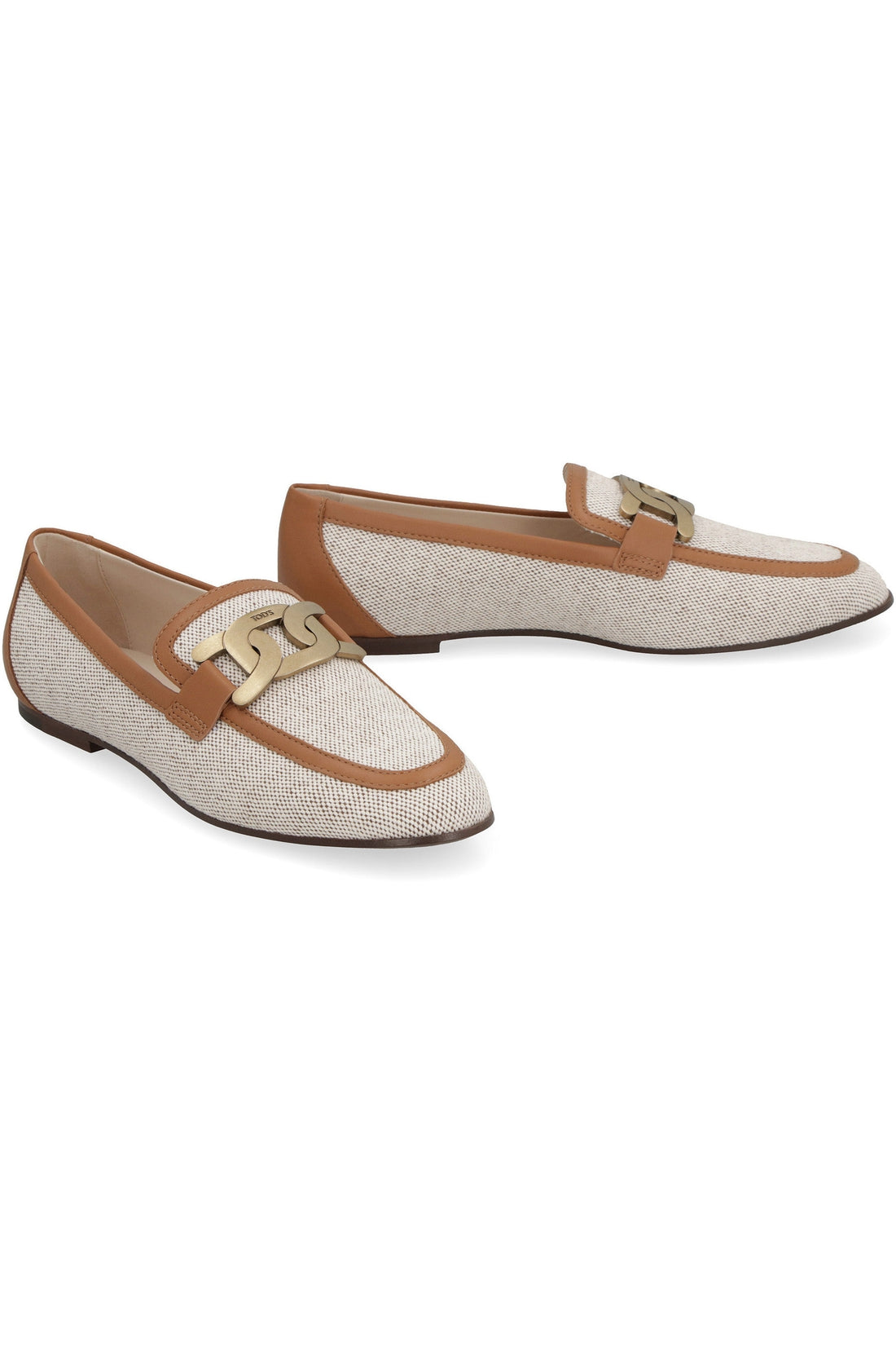 Tod's-OUTLET-SALE-Kate canvas and leather loafers-ARCHIVIST