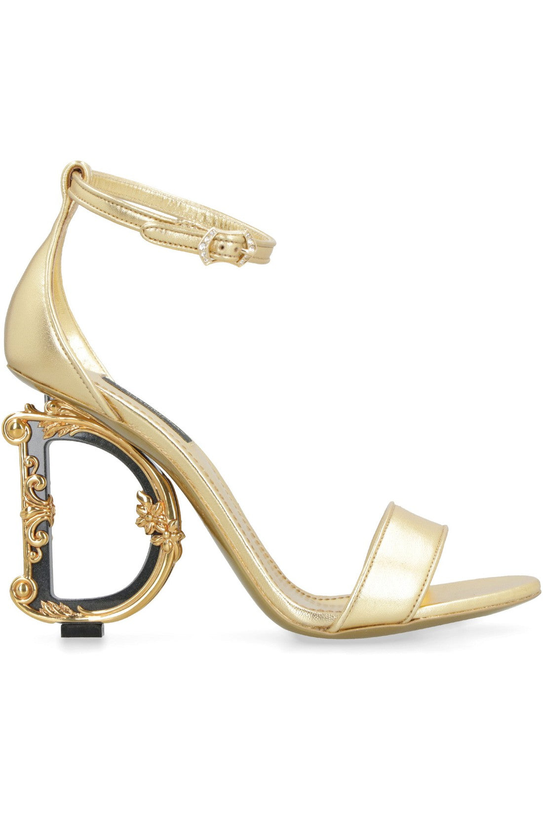 Dolce & Gabbana-OUTLET-SALE-Keira metallic leather sandals-ARCHIVIST