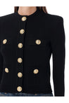 BALMAIN-OUTLET-SALE-Knit cardigan with gold buttons-ARCHIVIST