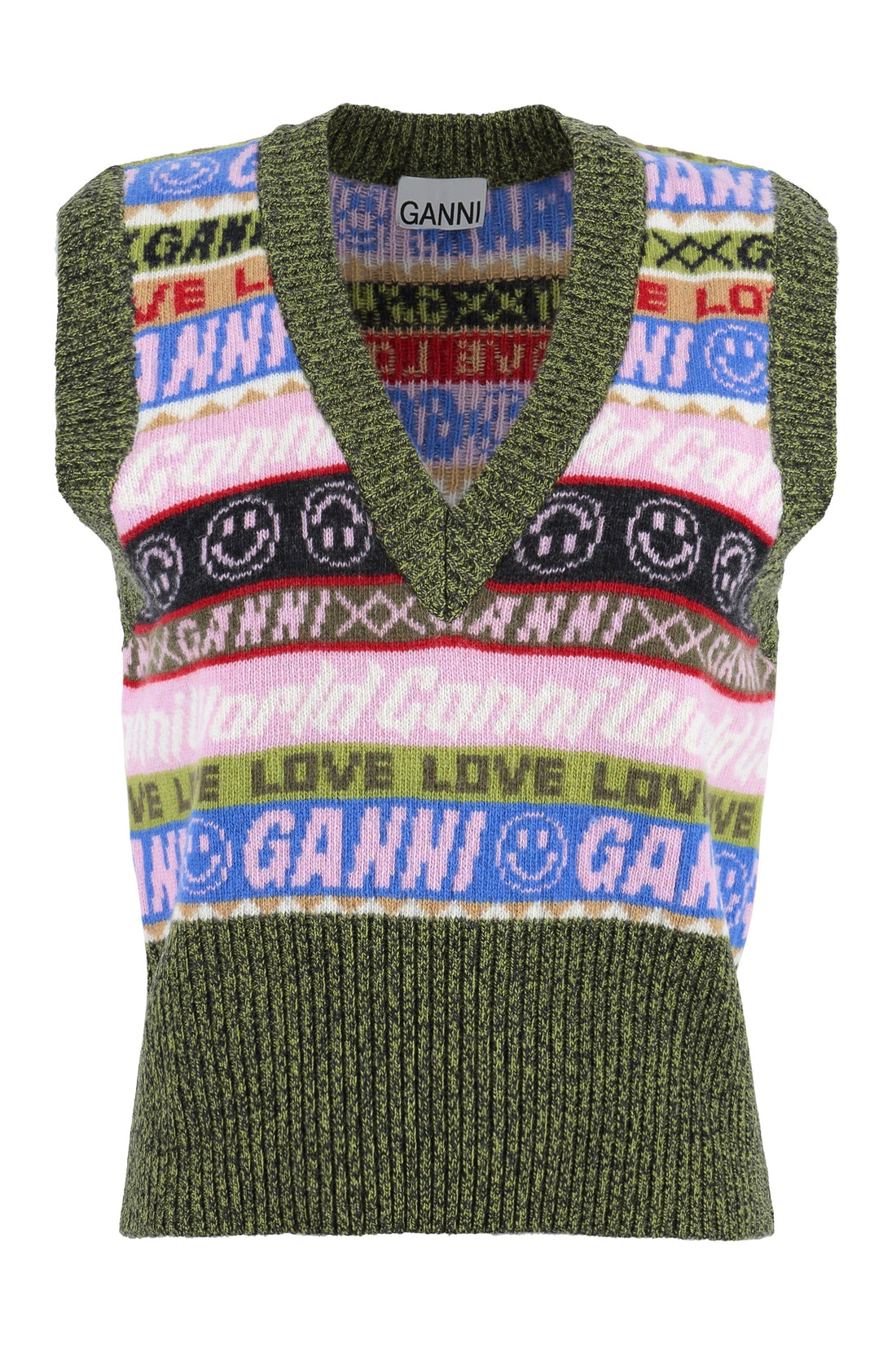 GANNI-OUTLET-SALE-Knitted V-neck vest-ARCHIVIST
