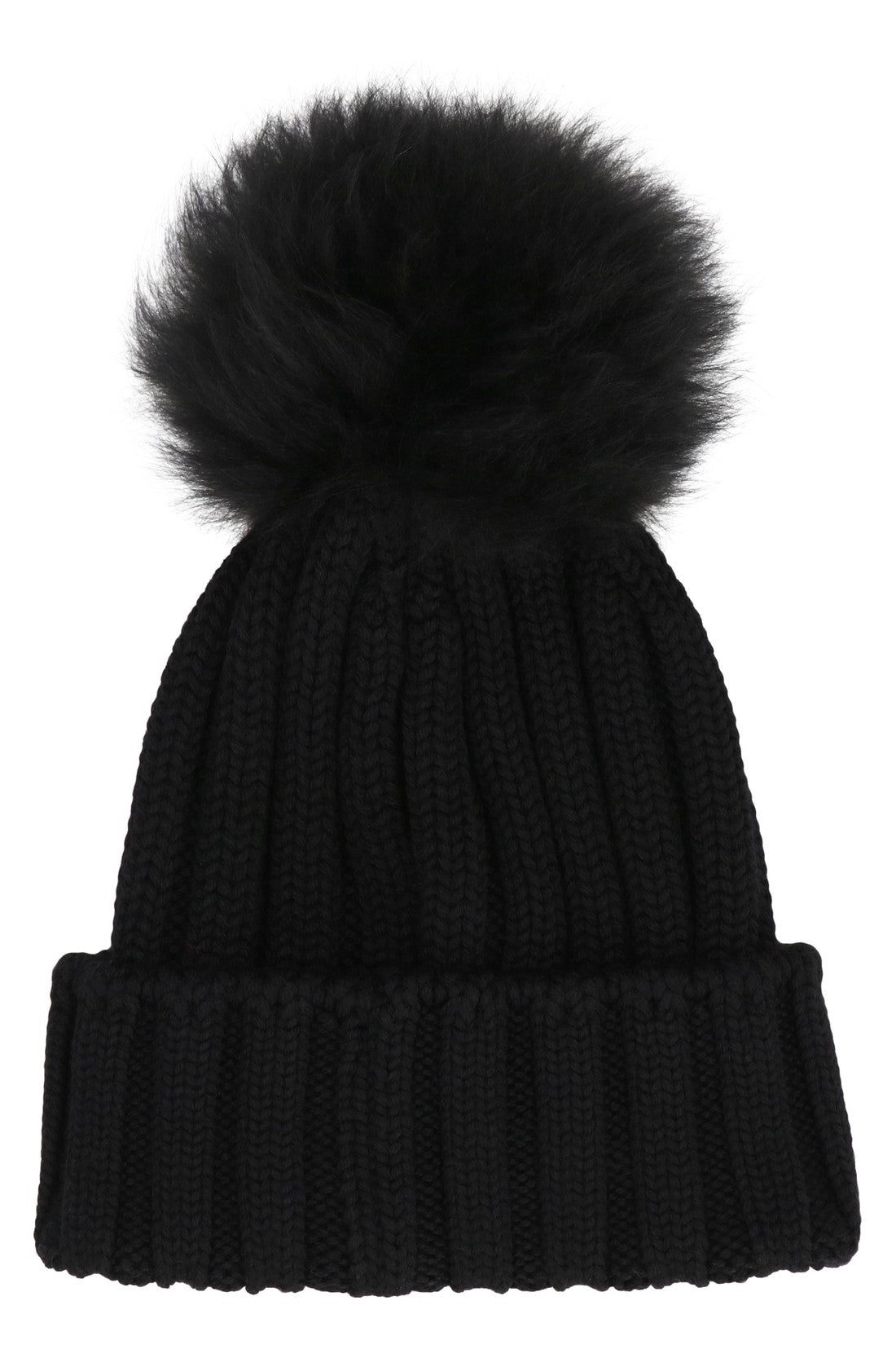 Woolrich-OUTLET-SALE-Knitted wool beanie with pom-pom-ARCHIVIST