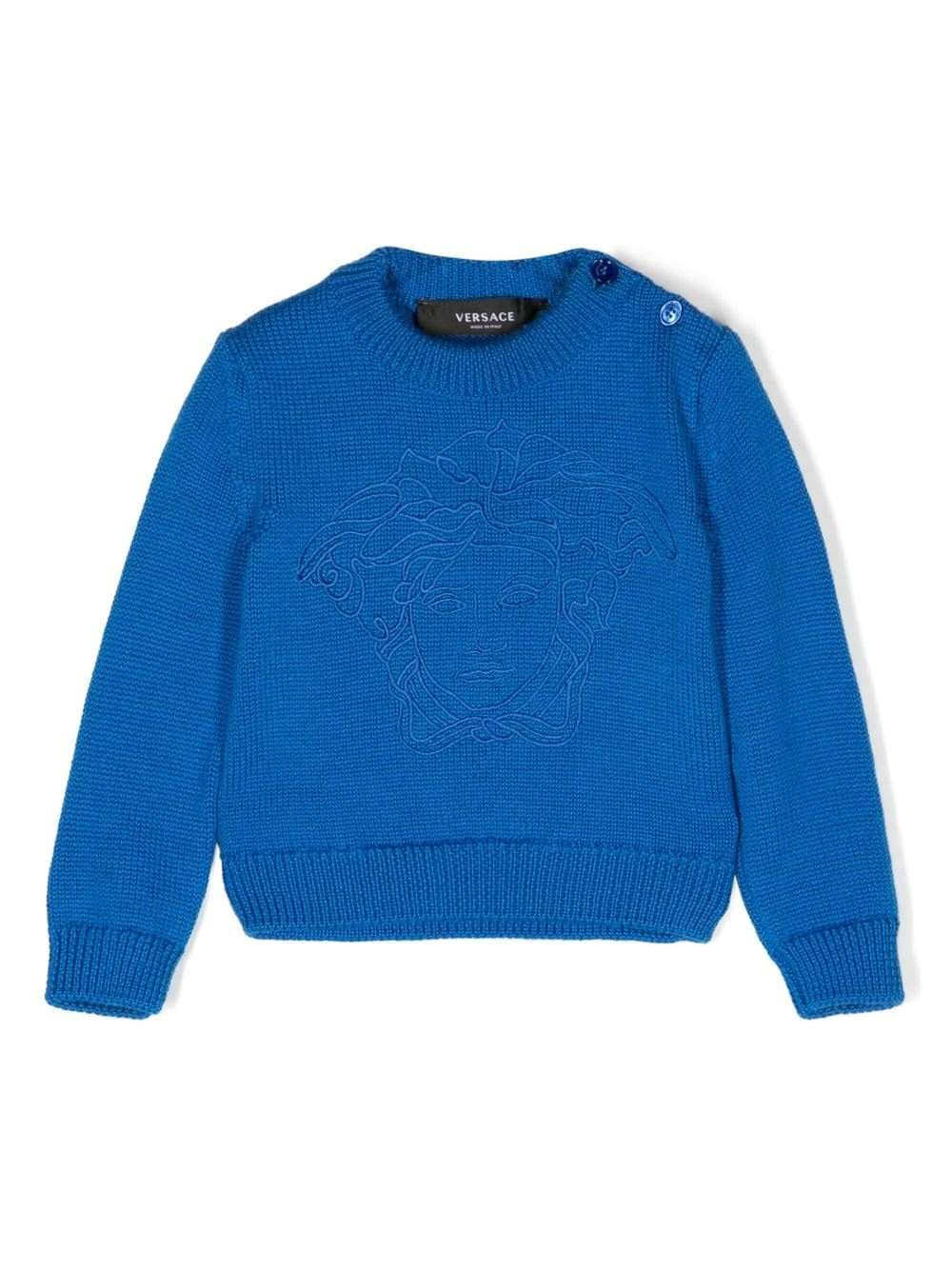 VERSACE-OUTLET-SALE-Knitwear BLAU-ARCHIVIST