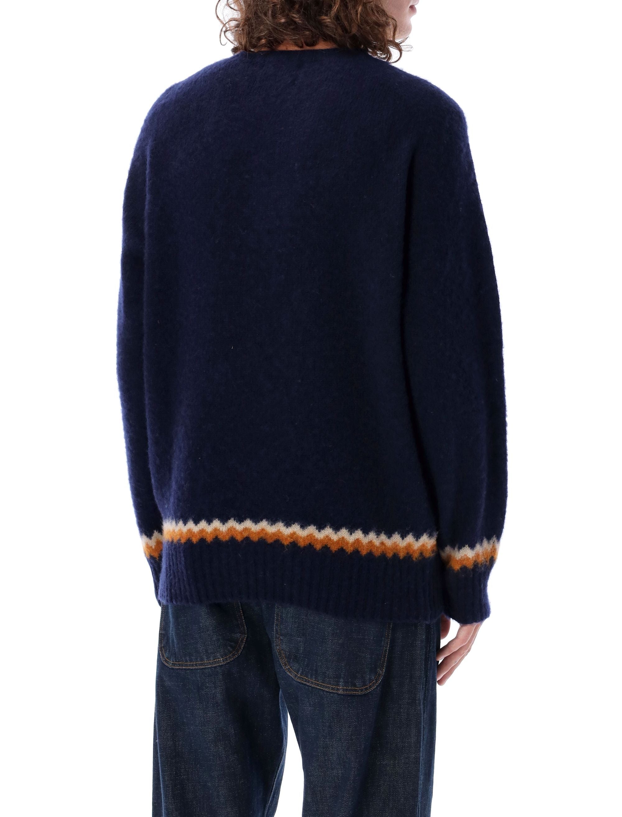 YMC-OUTLET-SALE-Knitwear BLAU-ARCHIVIST