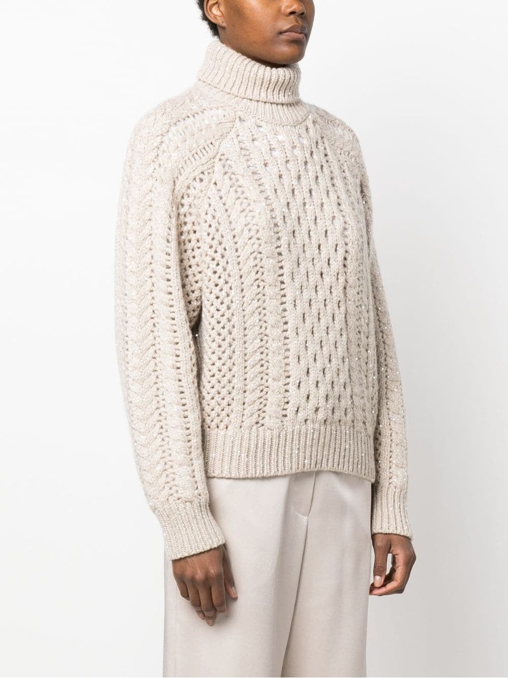 BRUNELLO CUCINELLI-OUTLET-SALE-Knitwear Beige-ARCHIVIST