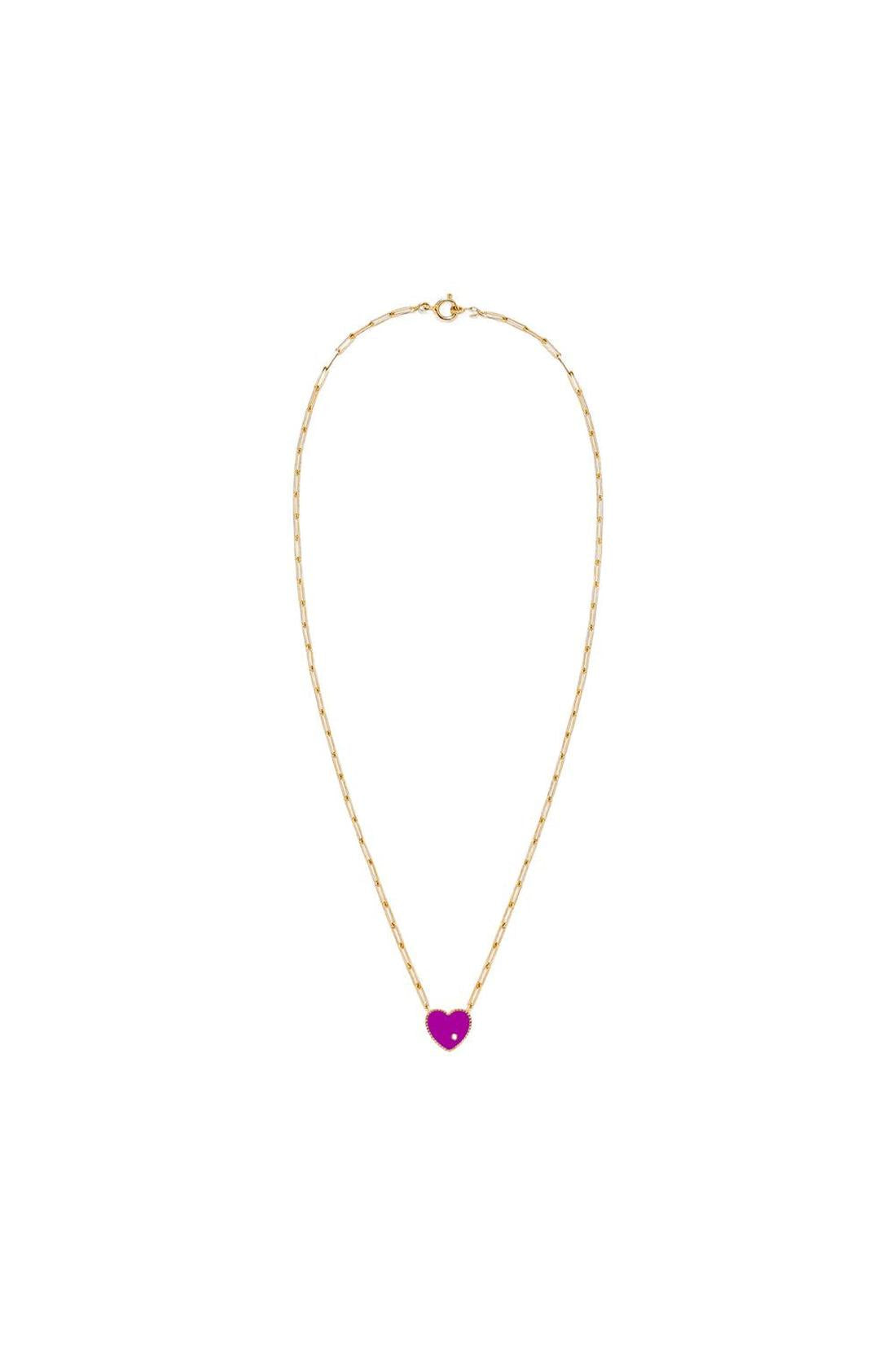 Solitär-Halskette Pm Coeur aus 9 Karat Gold und Diamant