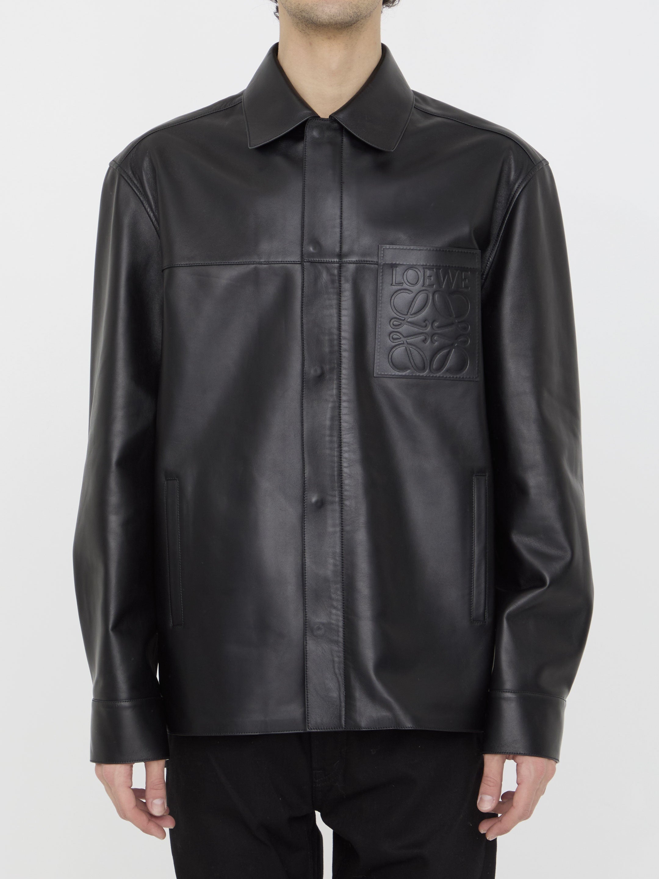 LOEWE-OUTLET-SALE-Leather-overshirt-Shirts-46-BLACK-ARCHIVE-COLLECTION.jpg