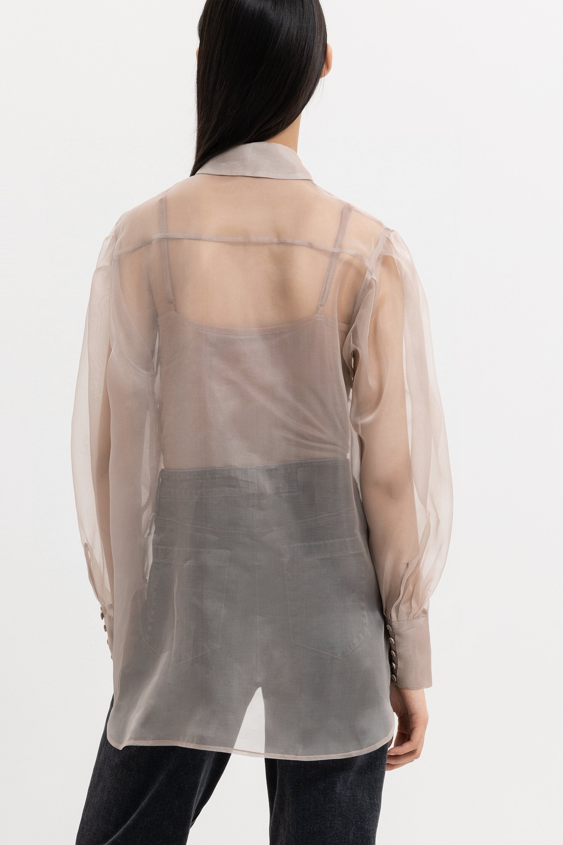 LUISA-CERANO-OUTLET-SALE-Seidenhemd in Couture-Optik-ARCHIVIST